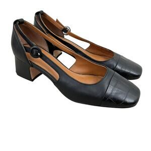J. McLaughlin Callie Leather Slingback Pump Chunky Heel Shoes Women Size 6